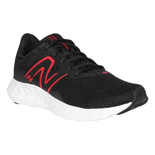 Tênis de Corrida Preto e Vermelho 411v3 | New Balance