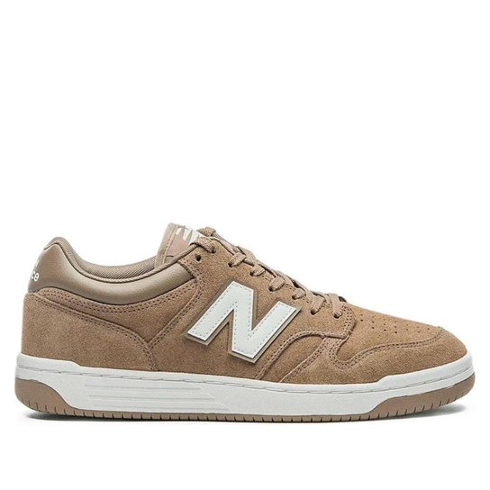 Tênis Masculino New Balance 480L Camurça Marrom Claro