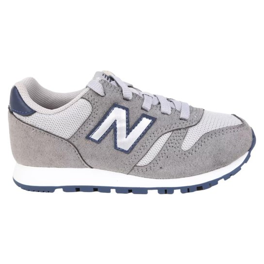 Tênis New Balance 373 Lace Infantil Cinza e Marinho