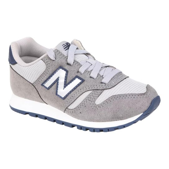 Tênis New Balance 373 Lace Infantil Cinza e Marinho