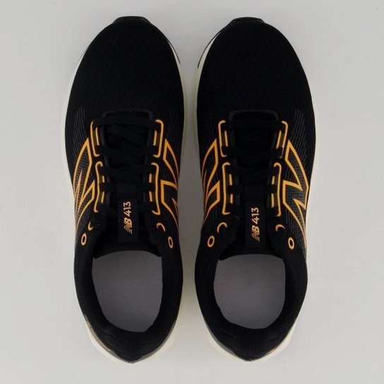 Tênis New Balance 413 V3 Preto e Laranja
