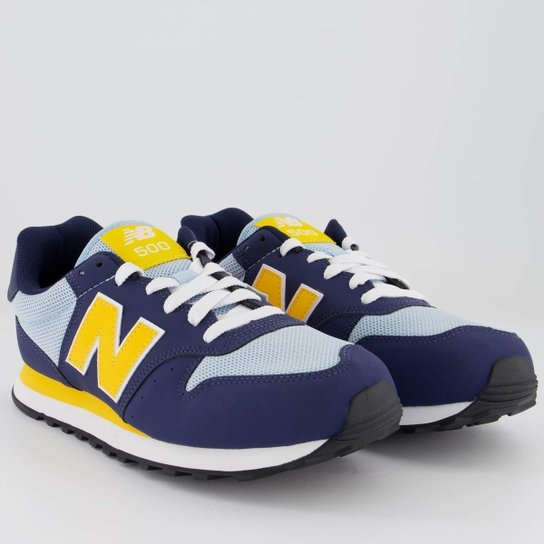 Tênis New Balance 500V2 Marinho e Amarelo