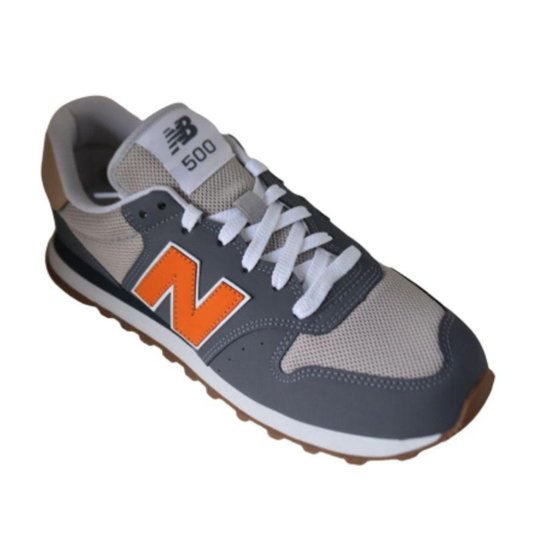 TENIS NEW BALANCE 500V2 MASCULINO-CINZA/LARANJA
