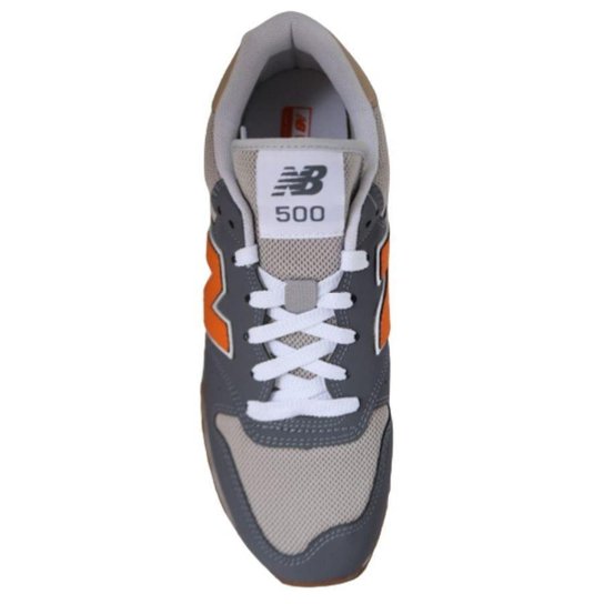 TENIS NEW BALANCE 500V2 MASCULINO-CINZA/LARANJA