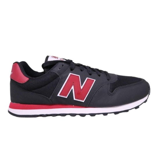 TENIS NEW BALANCE 500V2 MASCULINO PRETO/VERMELHO