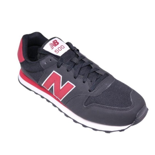 TENIS NEW BALANCE 500V2 MASCULINO PRETO/VERMELHO