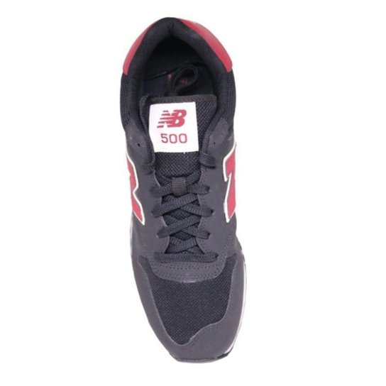 TENIS NEW BALANCE 500V2 MASCULINO PRETO/VERMELHO
