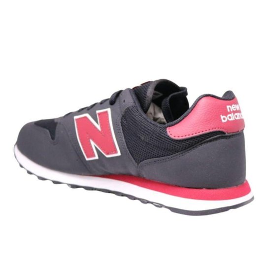 TENIS NEW BALANCE 500V2 MASCULINO PRETO/VERMELHO