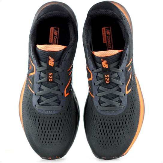 Tênis New Balance 520 V8 Grafite e Laranja - Masculino