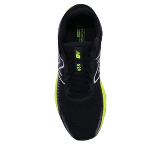 TENIS NEW BALANCE 520V8 MASCULINO-PRETO/VERDE FLUORESCENTE-M520ZL8