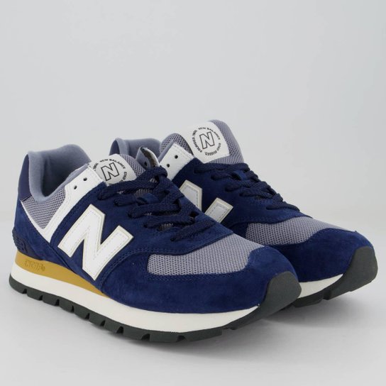 Tênis New Balance 574 Rugged Marinho e Branco