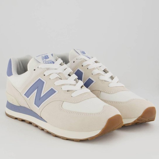 Tênis New Balance 574 V2 Feminino Bege e Azul
