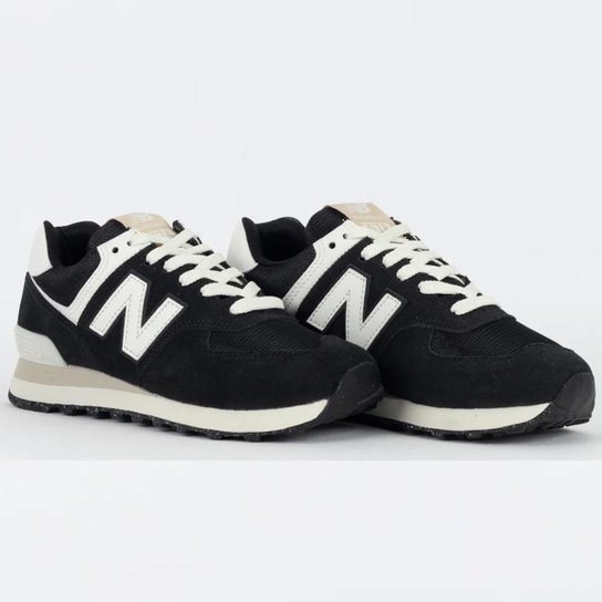 Tênis New Balance 574v2 Masculino Preto Bege