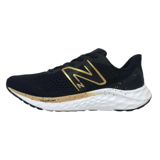 Tênis New Balance Fresh Foam Arishi V4 Preto/Dourado Feminino
