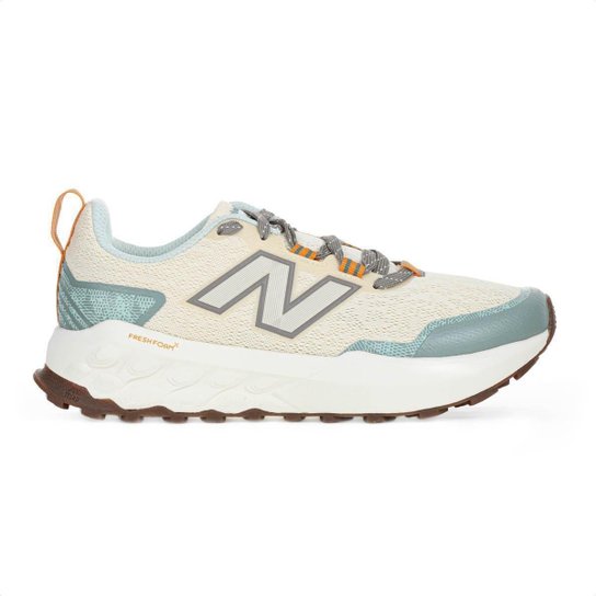 Tênis New Balance Fresh Foam Garoé V2 Bege e Verde Musgo - Feminino