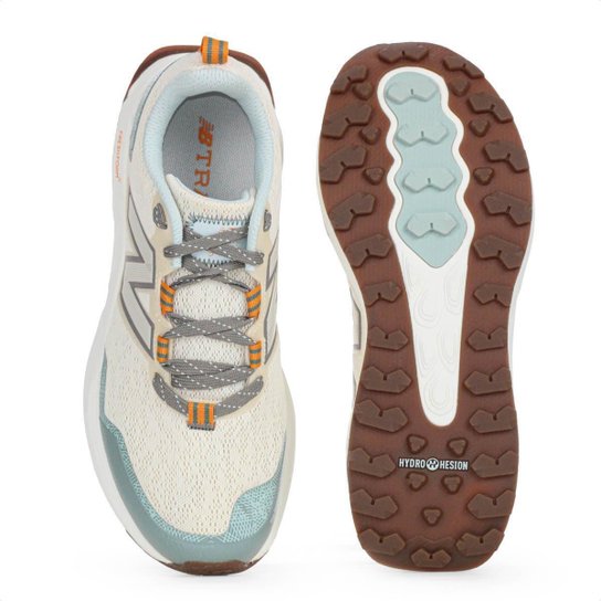 Tênis New Balance Fresh Foam Garoé V2 Bege e Verde Musgo - Feminino