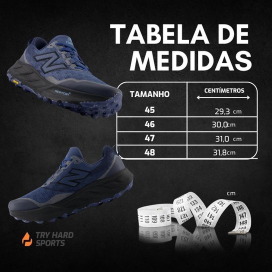 Tênis New Balance Fresh Foam Hierro V9 Masculino Tamanhos Grandes