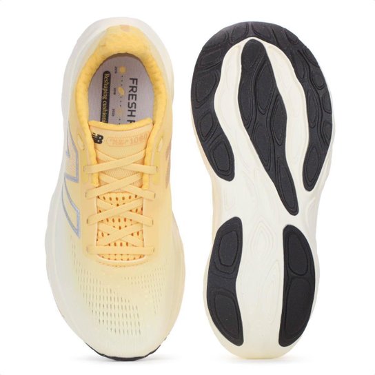 Tênis New Balance Fresh Foam X 1080 V14 Amarelo Claro e Prata - Feminino