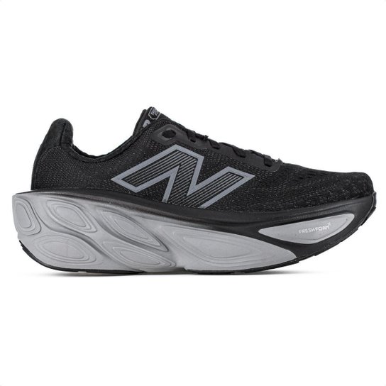 Tênis New Balance Fresh Foam X More V5 Preto e Grafite - Feminino