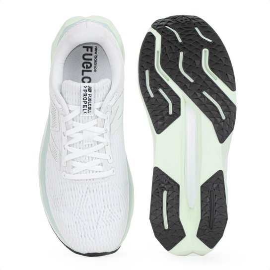 Tênis New Balance FuelCell Propel V5 Branco e Verde - Feminino