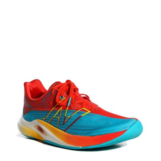 Tênis New Balance Fuelcell Rebel Azul Laranja