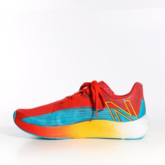 Tênis New Balance Fuelcell Rebel Azul Laranja