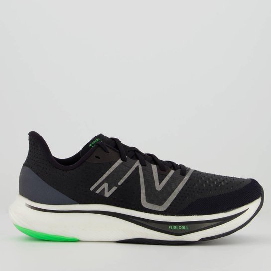 Tênis New Balance Fuelcell Rebel V3 Preto e Verde