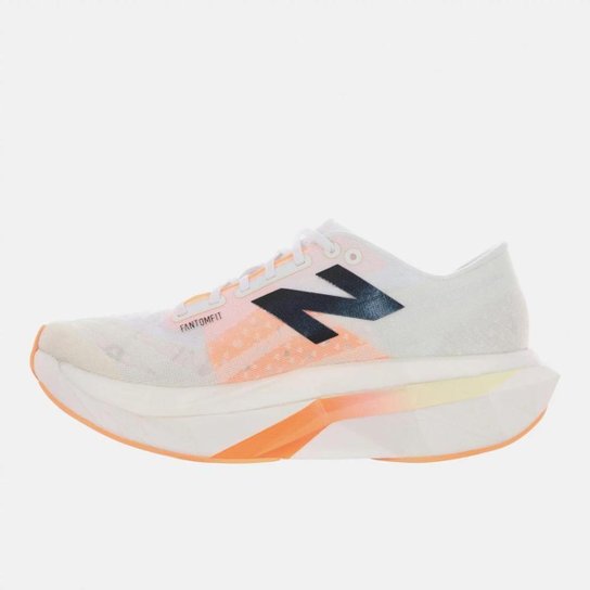 Tênis New Balance Fuelcell Supercomp Elite V4 Bege e Laranja Feminino