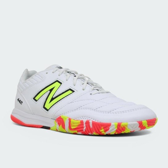 Tenis New Balance futsal/indoor 442 Pro V2 - branco e verde