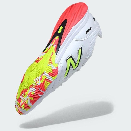Tenis New Balance futsal/indoor 442 Pro V2 - branco e verde