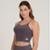 Top Canelado Small Logo Feminino - Cinza