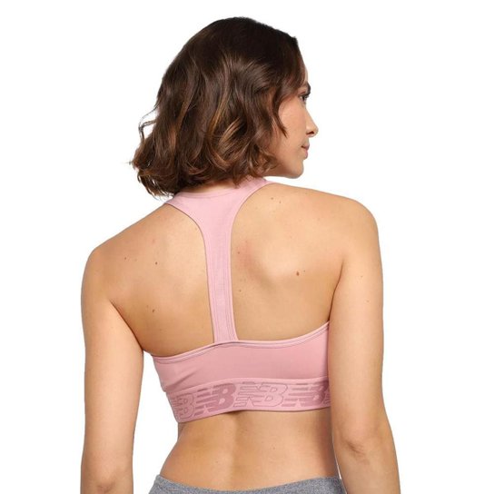 Top Feminino New Balance Foundation Rosa Antigo